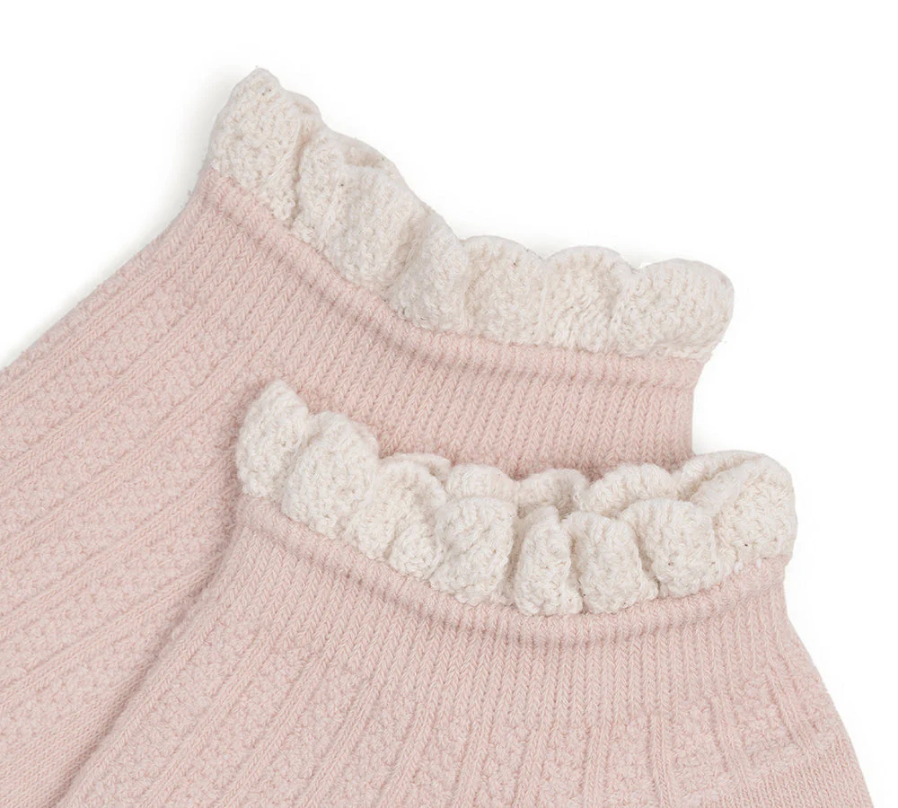 100% Cotton Ruffle Shallow Mouth Socks One Pair - Image 3