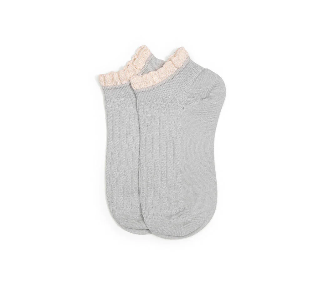 100% Cotton Ruffle Shallow Mouth Socks One Pair - Image 9