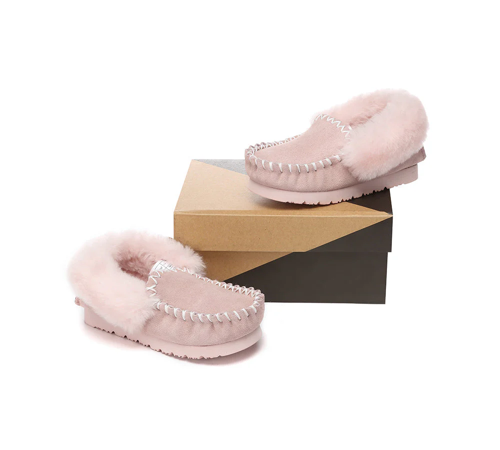 Kids Ankle Sheepskin Slipper Popo Moccasin - Image 10