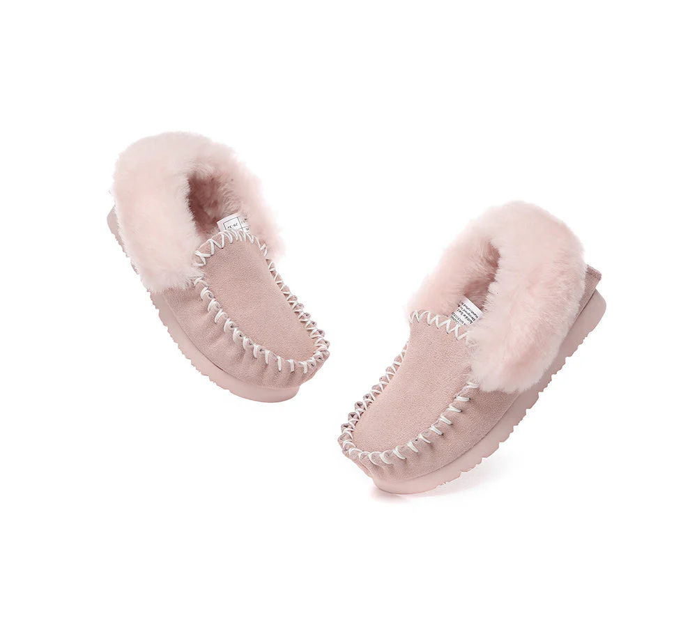 Kids Ankle Sheepskin Slipper Popo Moccasin - Image 11