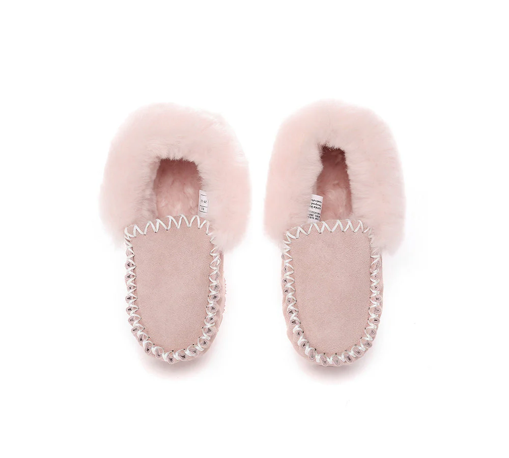 Kids Ankle Sheepskin Slipper Popo Moccasin - Image 12