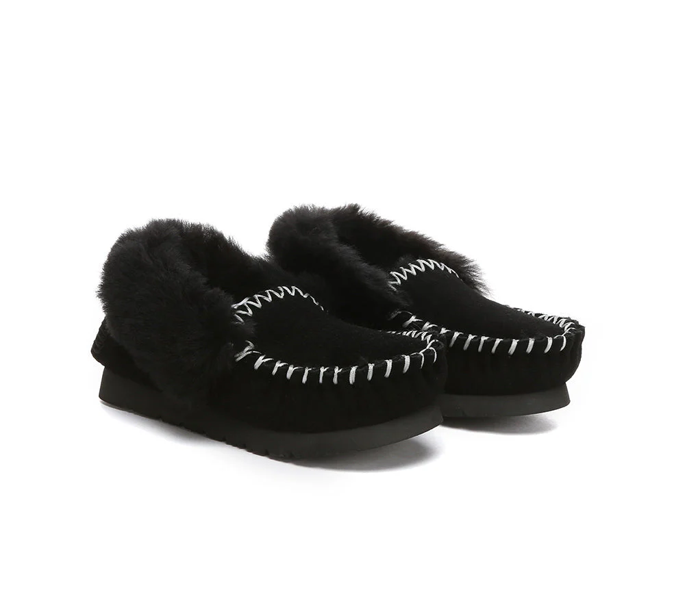 Kids Ankle Sheepskin Slipper Popo Moccasin - Image 14