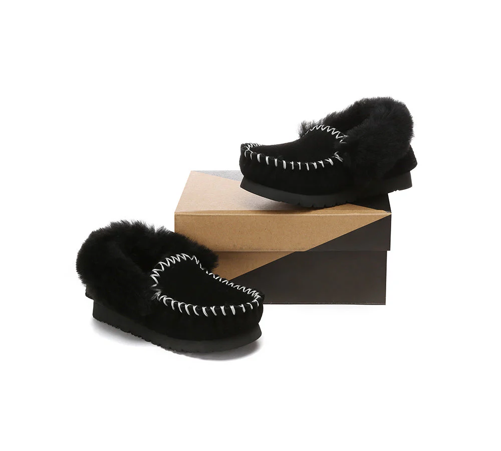 Kids Ankle Sheepskin Slipper Popo Moccasin - Image 16