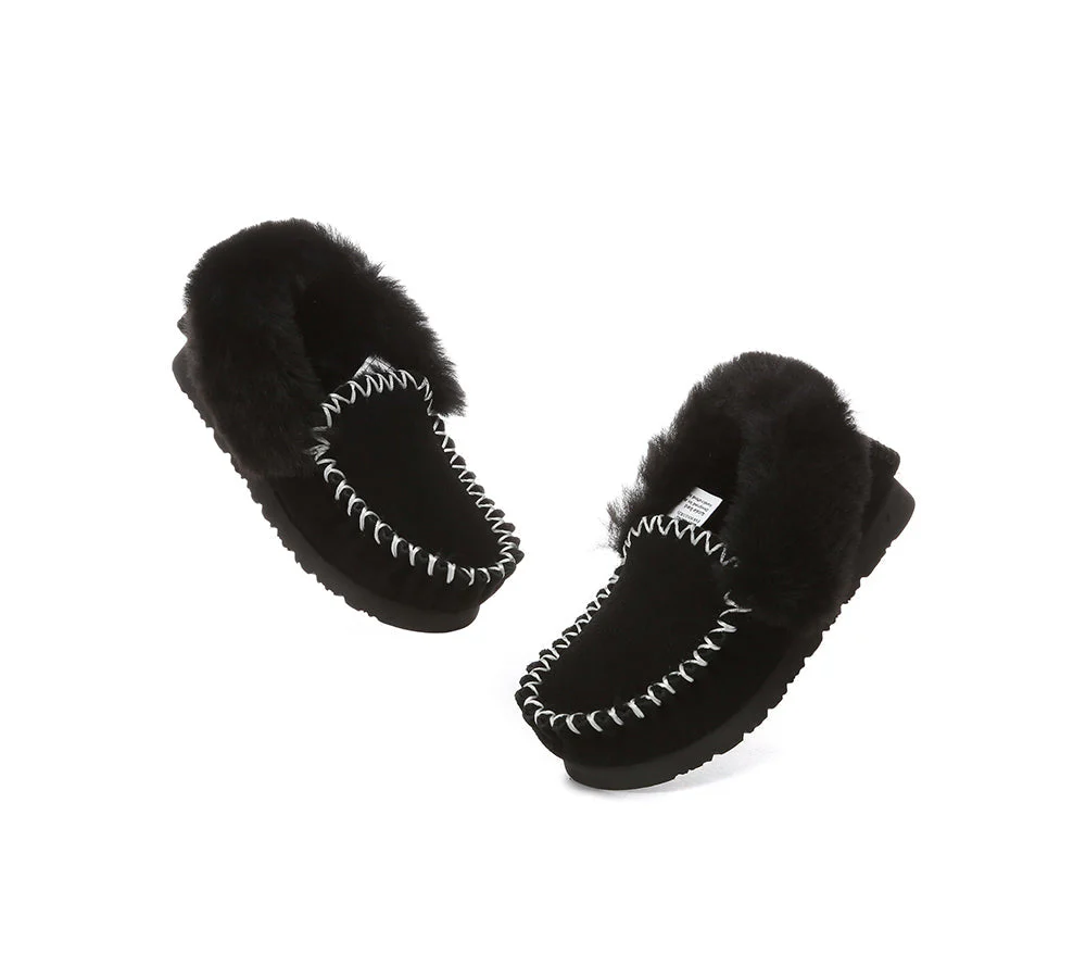 Kids Ankle Sheepskin Slipper Popo Moccasin - Image 17