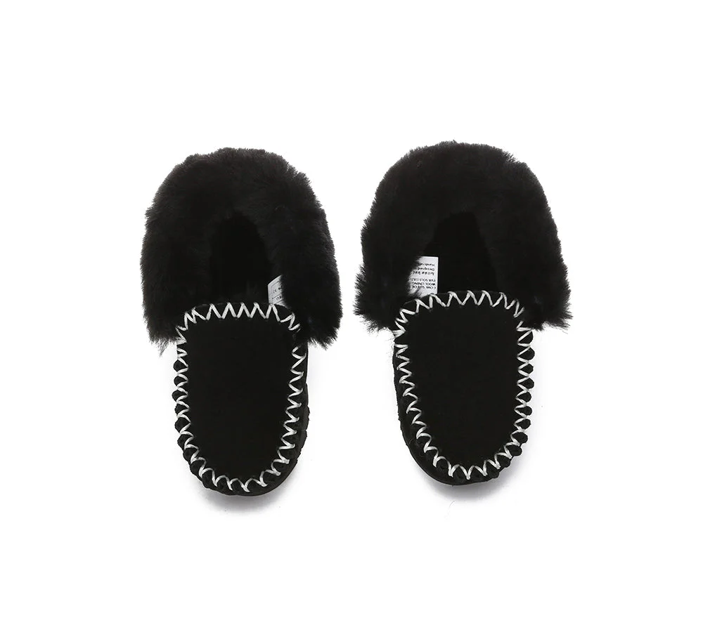 Kids Ankle Sheepskin Slipper Popo Moccasin - Image 18