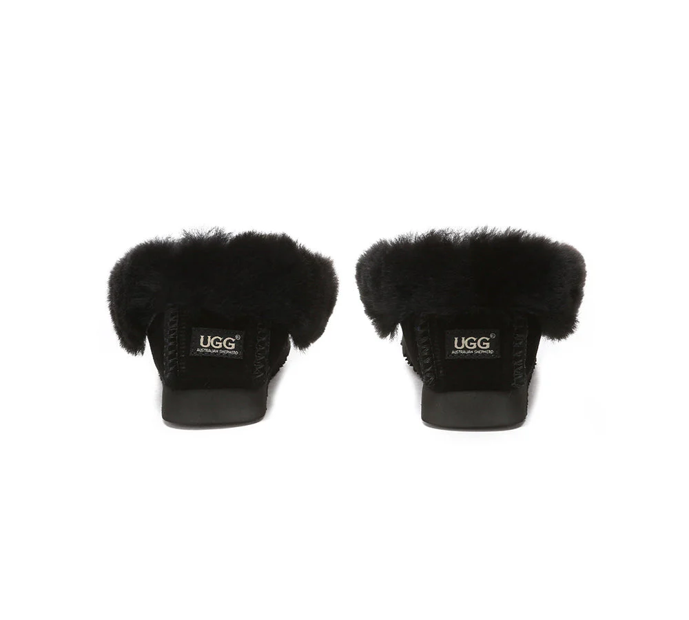 Kids Ankle Sheepskin Slipper Popo Moccasin - Image 19