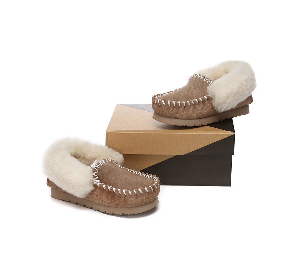 Kids Ankle Sheepskin Slipper Popo Moccasin - Image 4