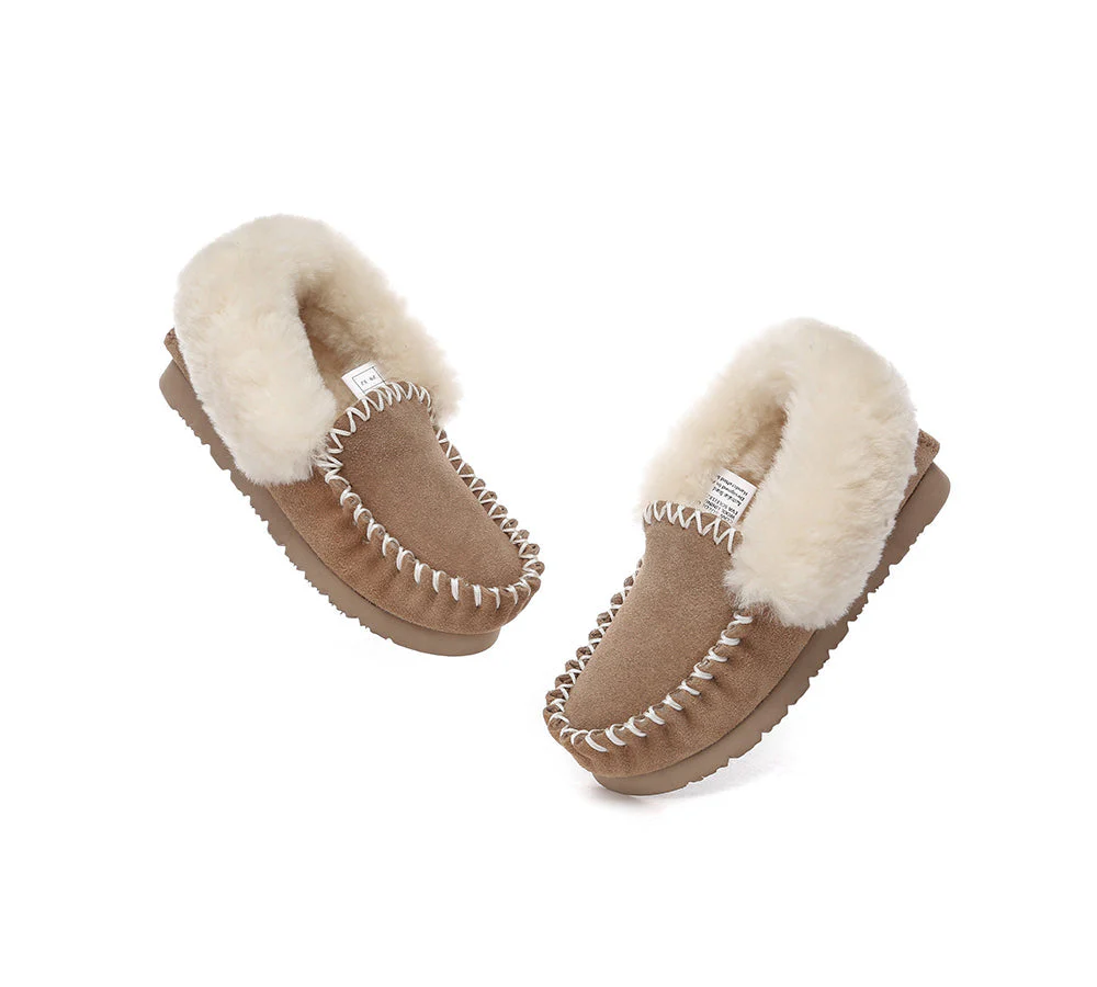Kids Ankle Sheepskin Slipper Popo Moccasin - Image 5
