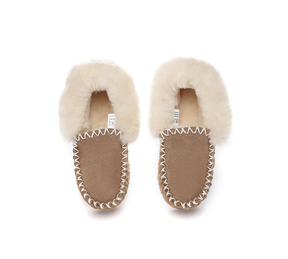 Kids Ankle Sheepskin Slipper Popo Moccasin - Image 6