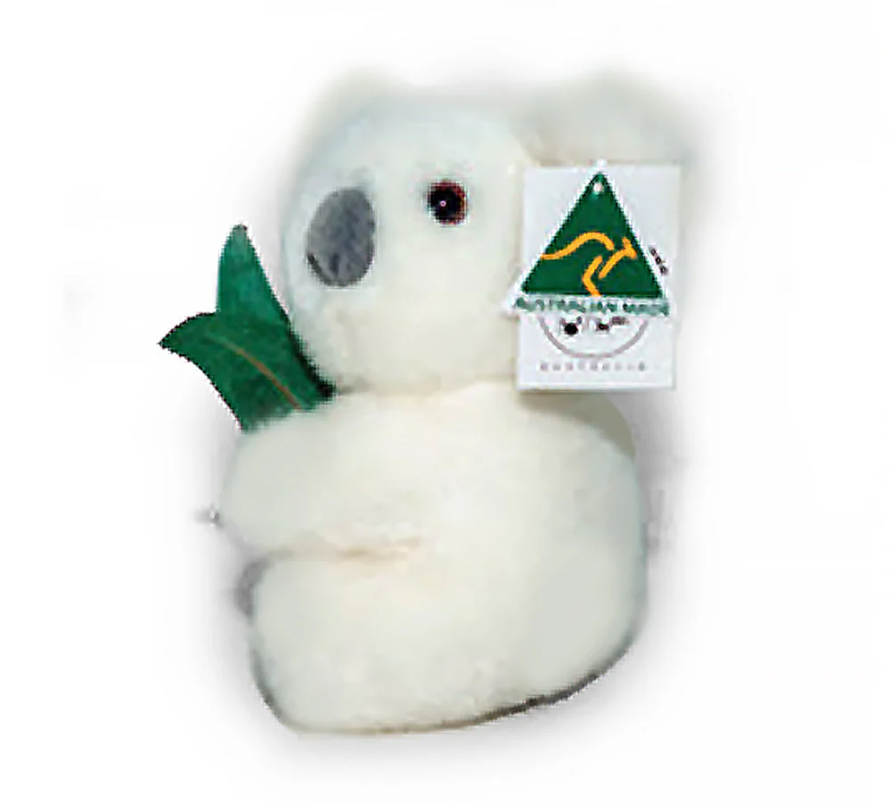 Australian Made Stuffed Animal Toys White Koala with Gum 7" - Image 2