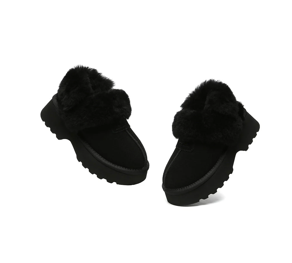 AUSTRALIAN SHEPHERD® 3-Way Style UGG Slippers Women Removable Wool Strap Slingback Chunky Platform Muna - Image 14