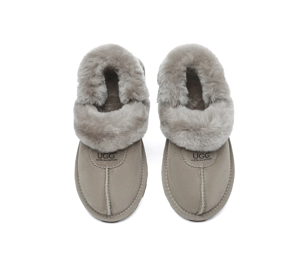 AUSTRALIAN SHEPHERD® 3-Way Style UGG Women Slippers Removable Wool Fluffy Strap Slingback Waffle - Image 30