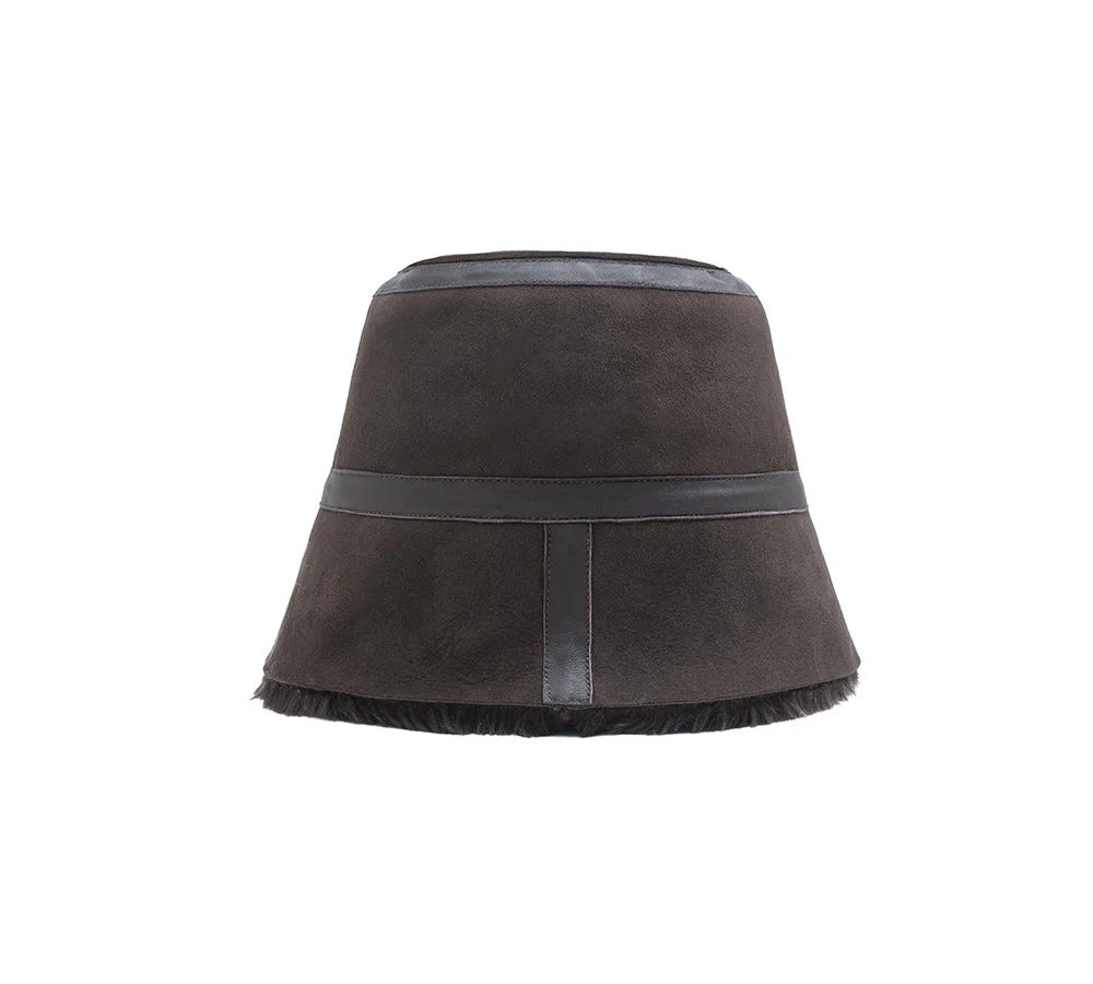AUSTRALIAN SHEPHERD® Fluffy Sheepskin Wool Bucket Patchwork Hat - Image 12