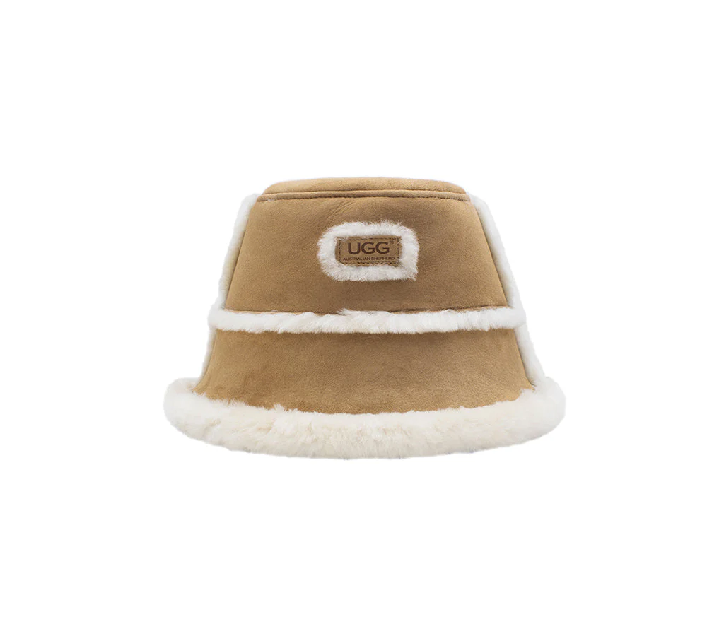 AUSTRALIAN SHEPHERD® Fluffy Sheepskin Wool Bucket Stacea Hat - Image 2