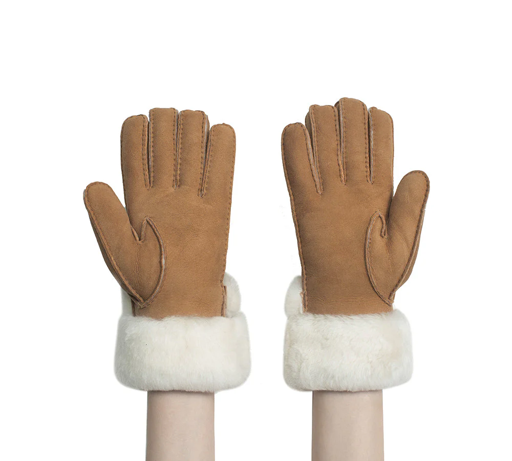 AUSTRALIAN SHEPHERD® Fluffy Sheepskin Wool Shearling Lined Gloves Puni - Image 6