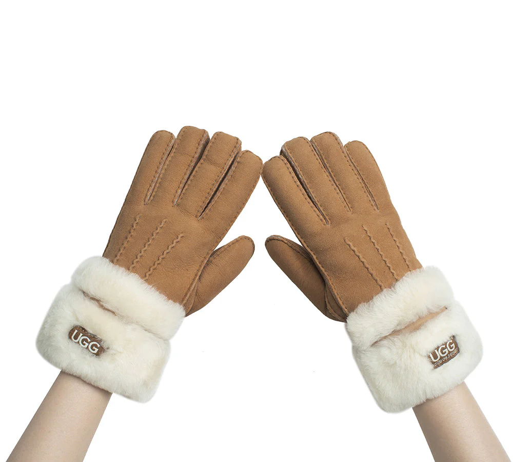 AUSTRALIAN SHEPHERD® Fluffy Sheepskin Wool Shearling Lined Gloves Puni - Image 7