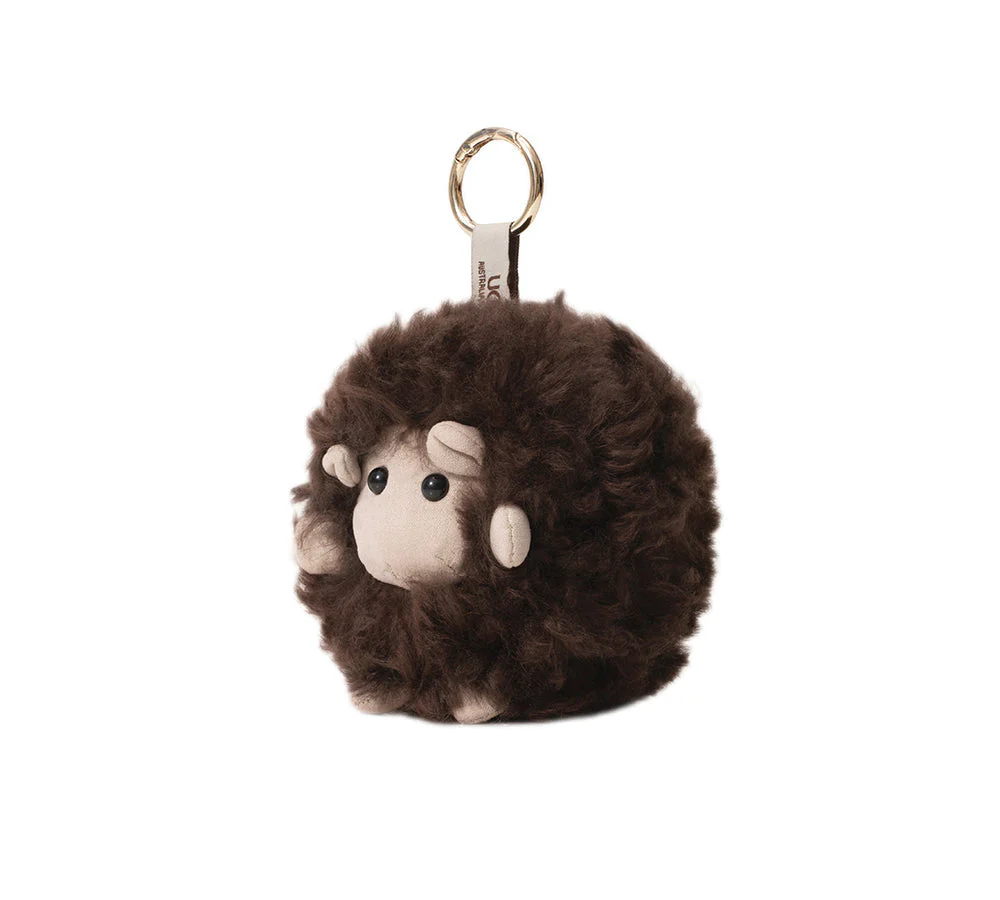 AUSTRALIAN SHEPHERD® Fluffy Wool Sheep Roun Keyring - Image 16