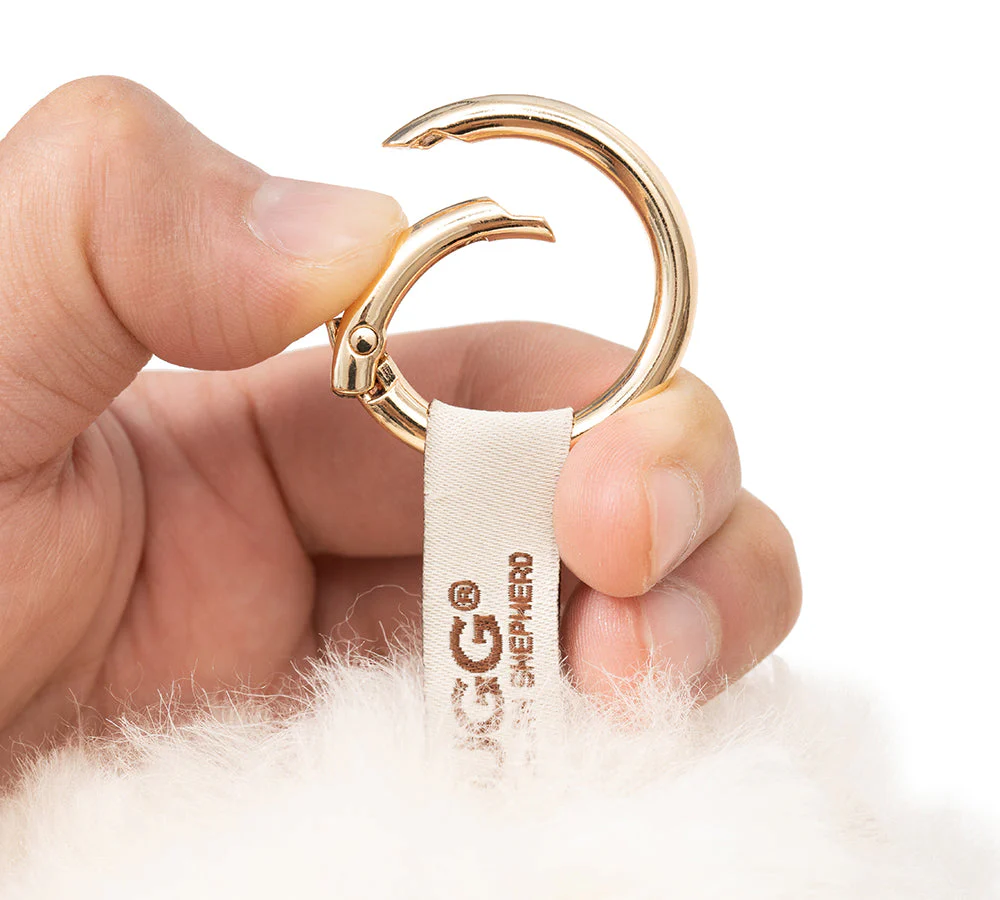 AUSTRALIAN SHEPHERD® Fluffy Wool Sheep Roun Keyring - Image 8