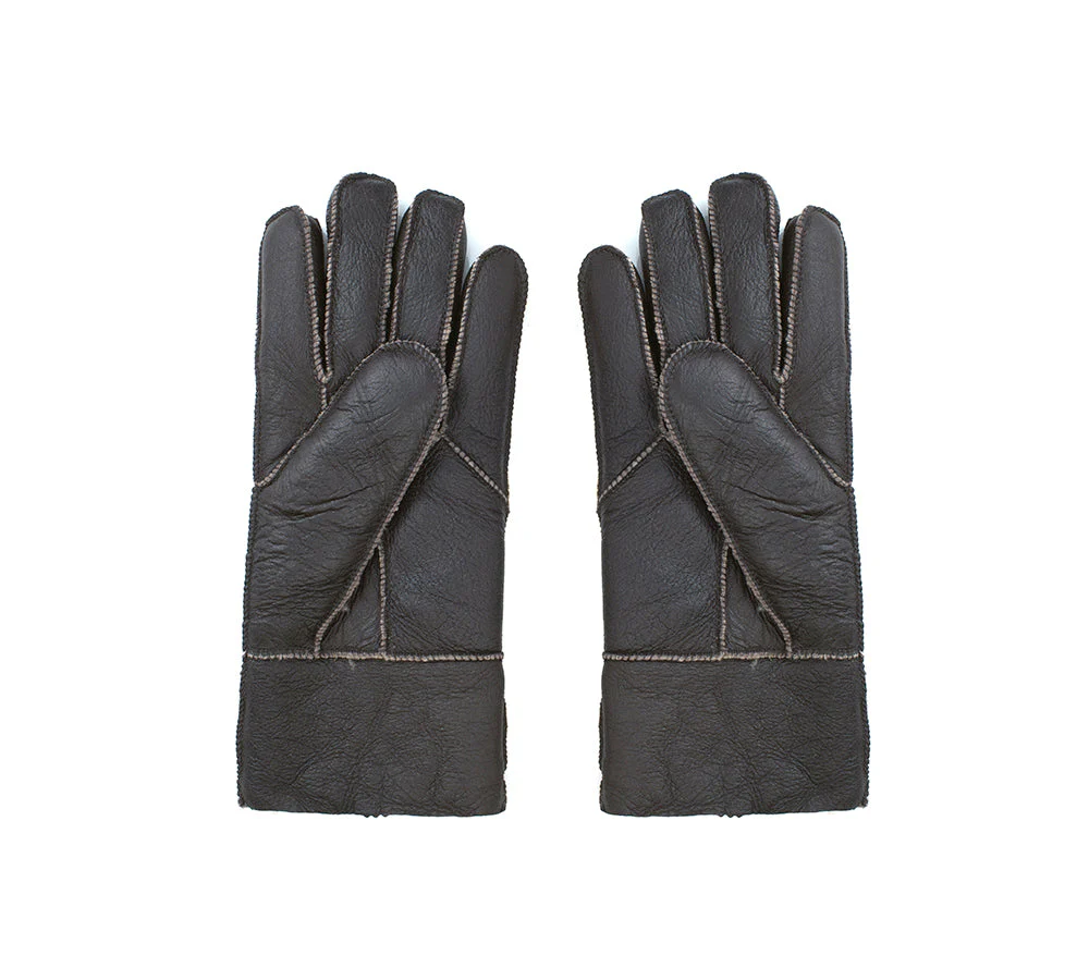 AUSTRALIAN SHEPHERD® Leather Fluffy Sheepskin Wool Stitching Gloves - Image 11