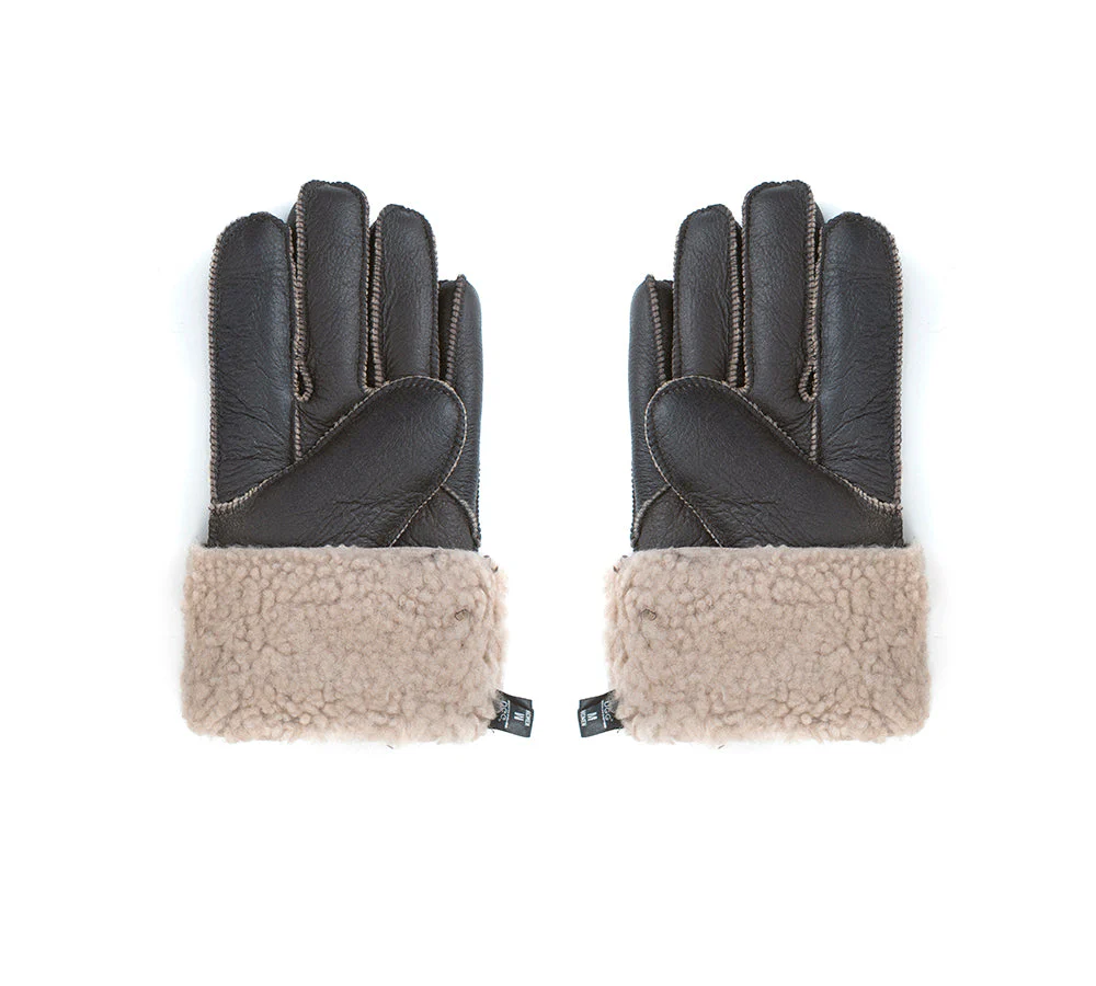 AUSTRALIAN SHEPHERD® Leather Fluffy Sheepskin Wool Stitching Gloves - Image 13