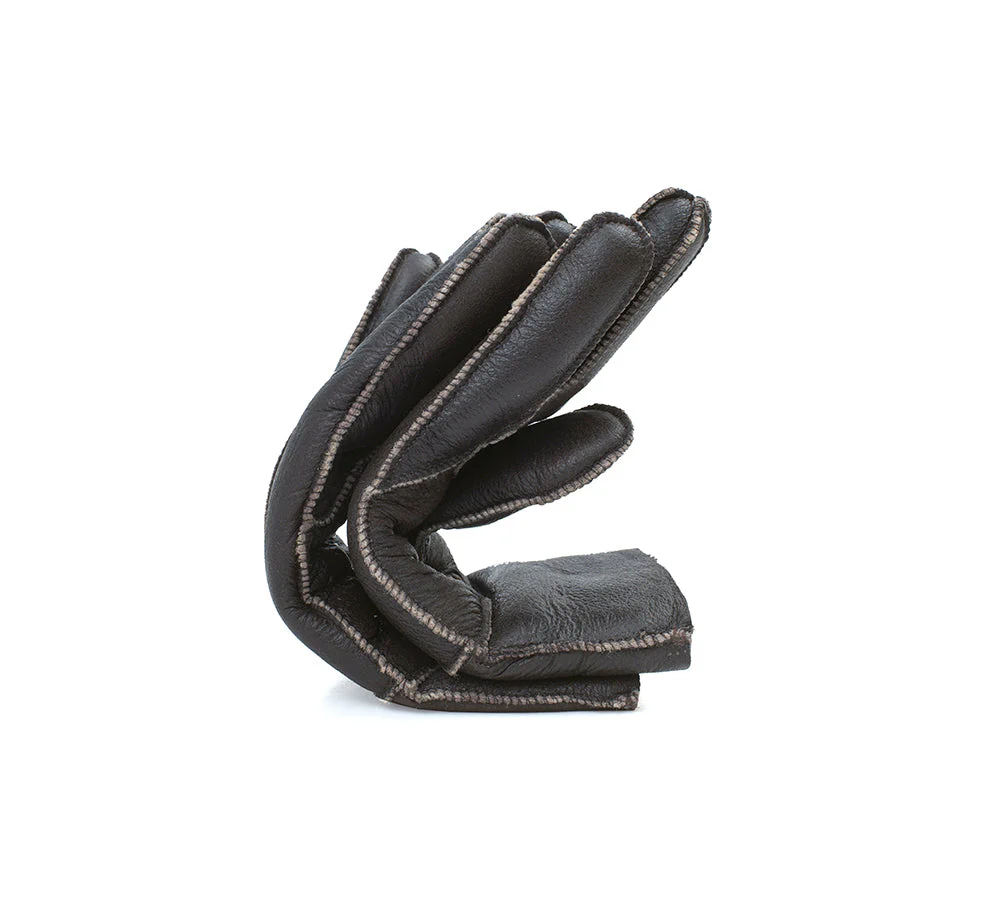 AUSTRALIAN SHEPHERD® Leather Fluffy Sheepskin Wool Stitching Gloves - Image 15