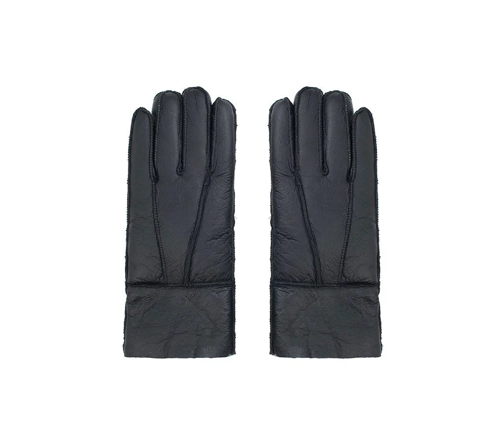 AUSTRALIAN SHEPHERD® Leather Fluffy Sheepskin Wool Stitching Gloves - Image 17