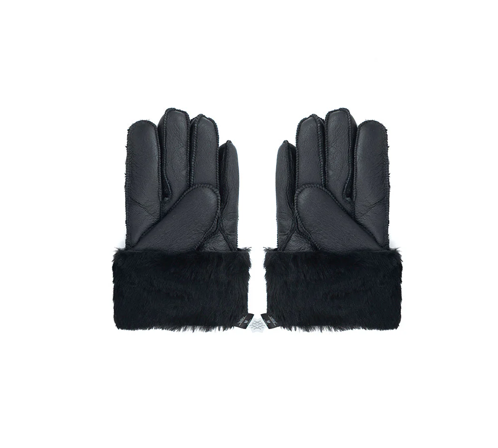 AUSTRALIAN SHEPHERD® Leather Fluffy Sheepskin Wool Stitching Gloves - Image 20