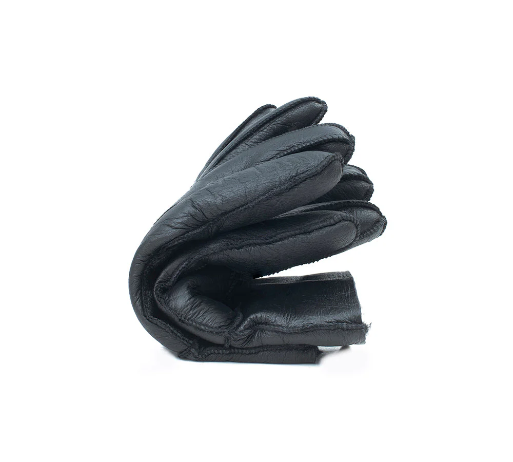 AUSTRALIAN SHEPHERD® Leather Fluffy Sheepskin Wool Stitching Gloves - Image 22