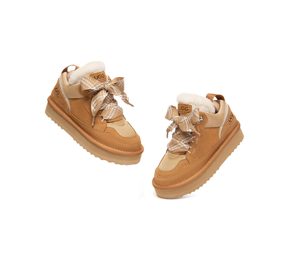 AUSTRALIAN SHEPHERD® UGG Boots Kids Sheepskin Wool Lace Up Platform Sneakers Parkyr - Image 5
