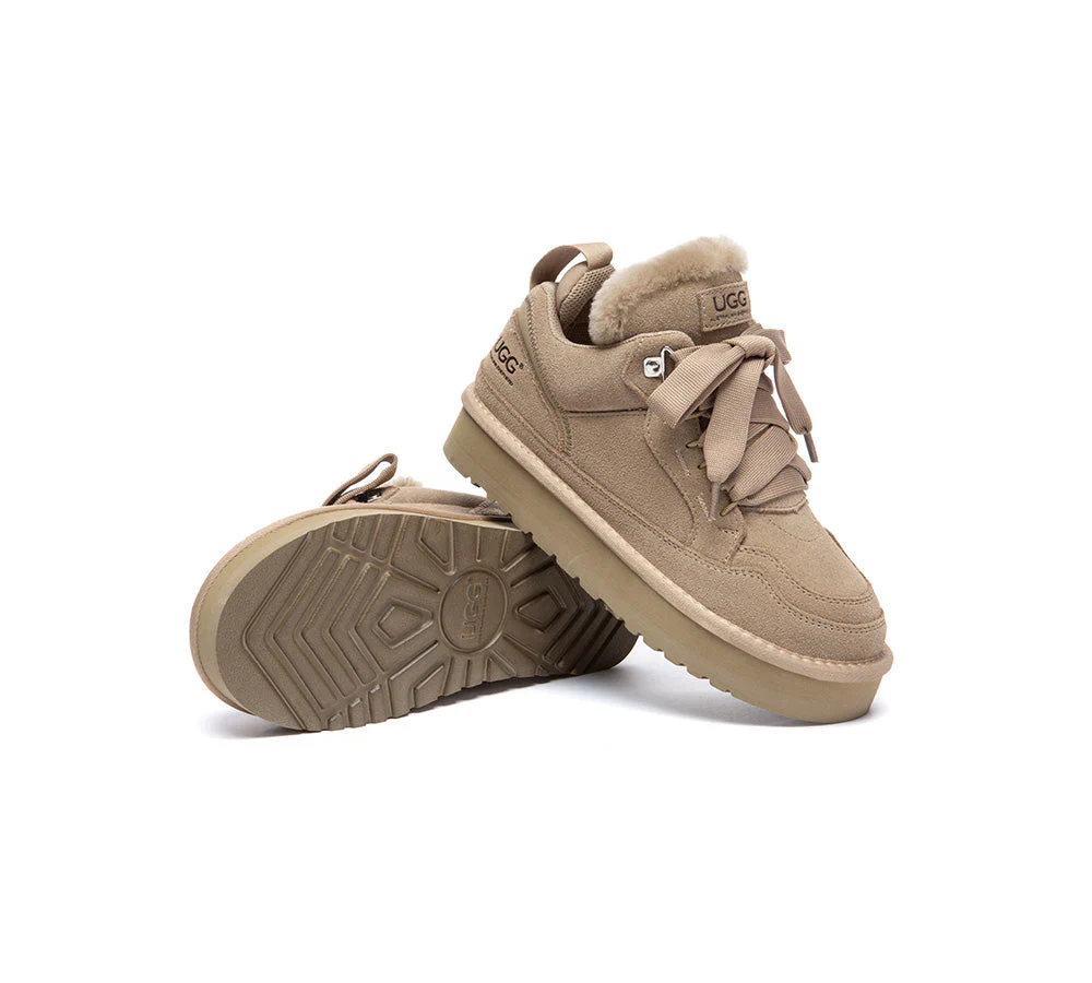 AUSTRALIAN SHEPHERD® UGG Boots Sheepskin Wool Lace Up Platform Sneakers Parklyn - Image 3