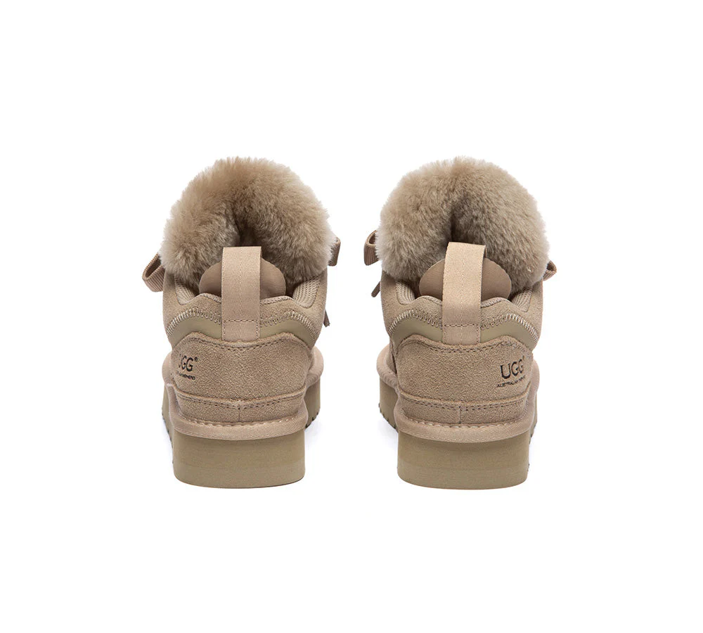 AUSTRALIAN SHEPHERD® UGG Boots Sheepskin Wool Lace Up Platform Sneakers Parklyn - Image 7