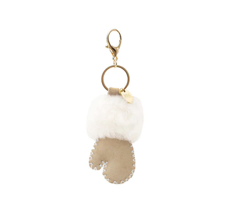 AUSTRALIAN SHEPHERD® UGG Glove Fluffy Sheepskin Wool Keyring - Image 6