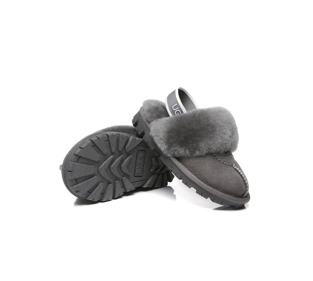AUSTRALIAN SHEPHERD® UGG Kids Sheepskin Wool Slingback Slippers Waffle Plus - Image 18