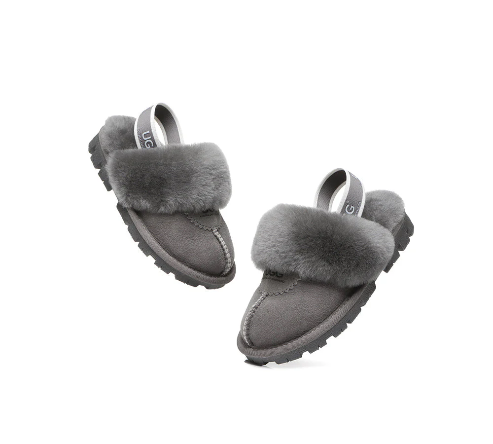 AUSTRALIAN SHEPHERD® UGG Kids Sheepskin Wool Slingback Slippers Waffle Plus - Image 20