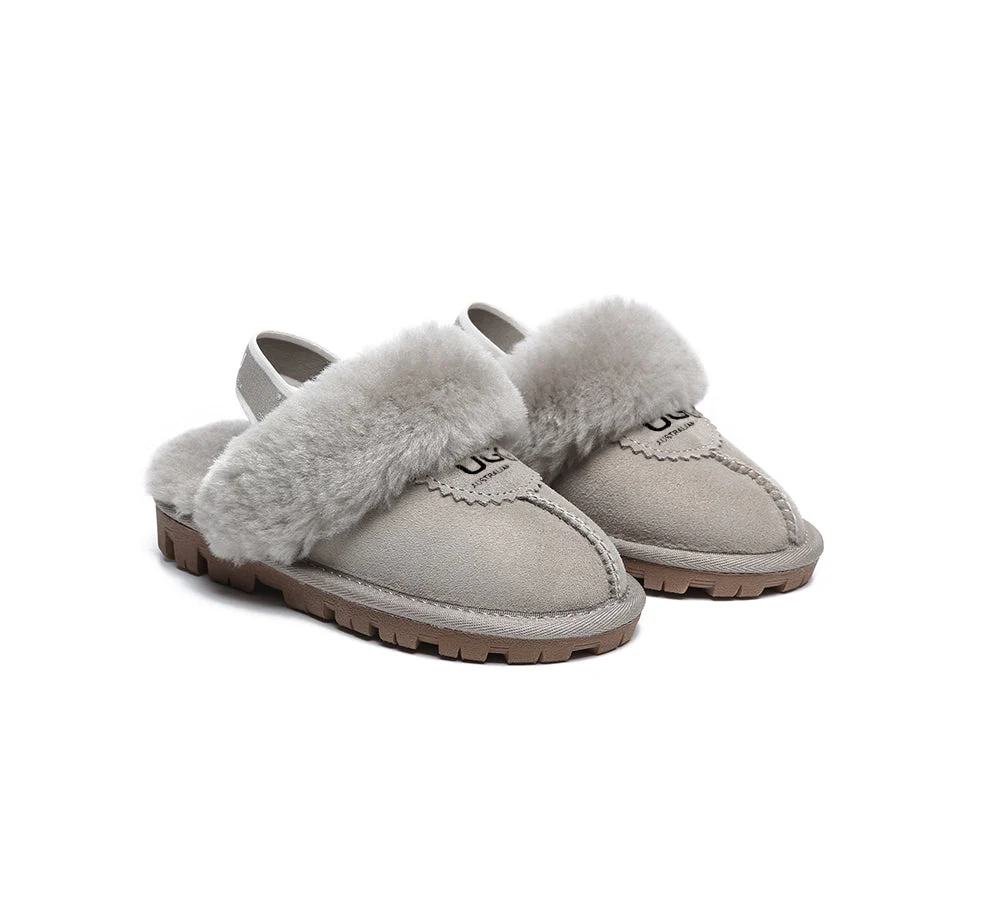 AUSTRALIAN SHEPHERD® UGG Kids Sheepskin Wool Slingback Slippers Waffle Plus - Image 24