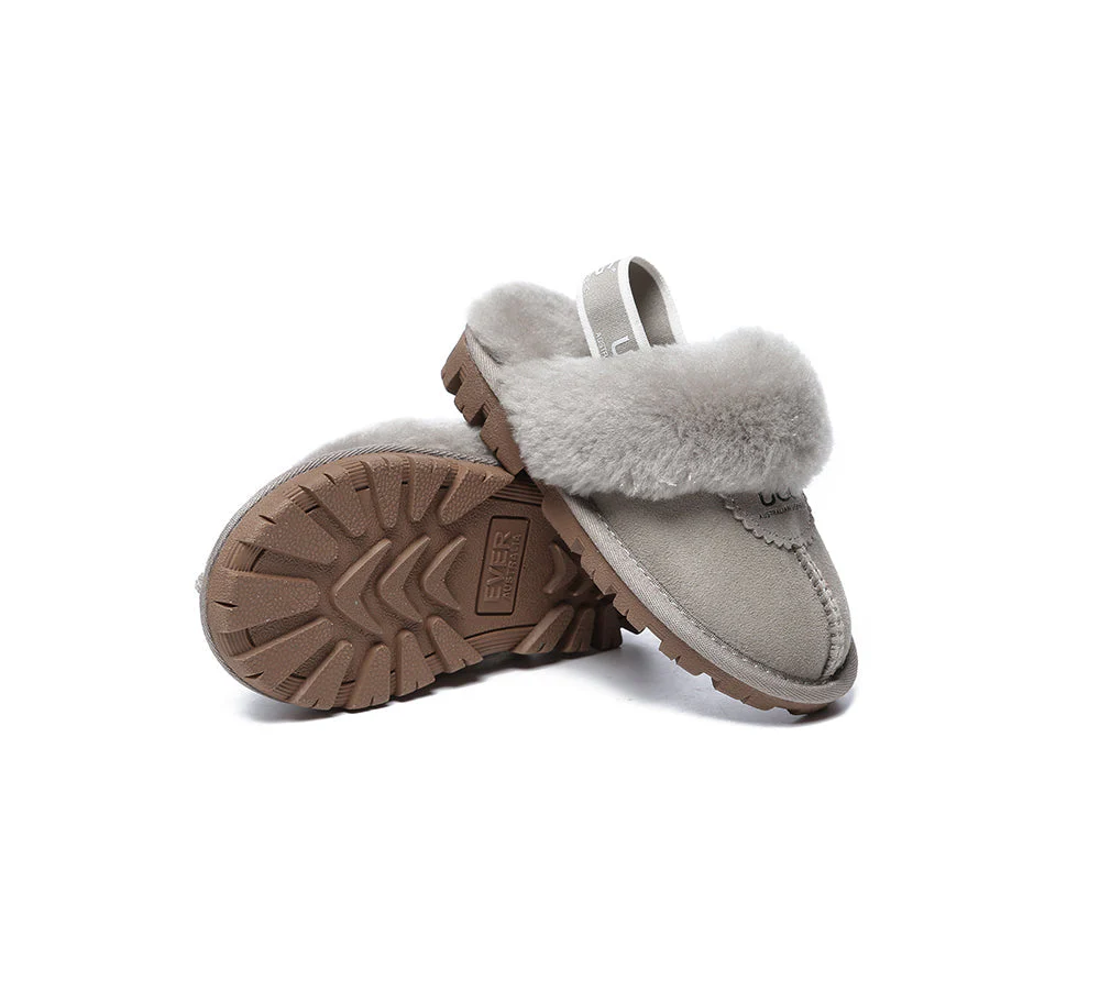 AUSTRALIAN SHEPHERD® UGG Kids Sheepskin Wool Slingback Slippers Waffle Plus - Image 25