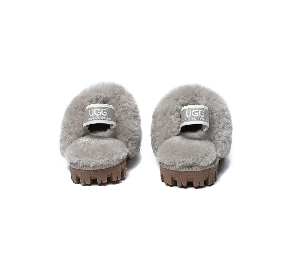 AUSTRALIAN SHEPHERD® UGG Kids Sheepskin Wool Slingback Slippers Waffle Plus - Image 29