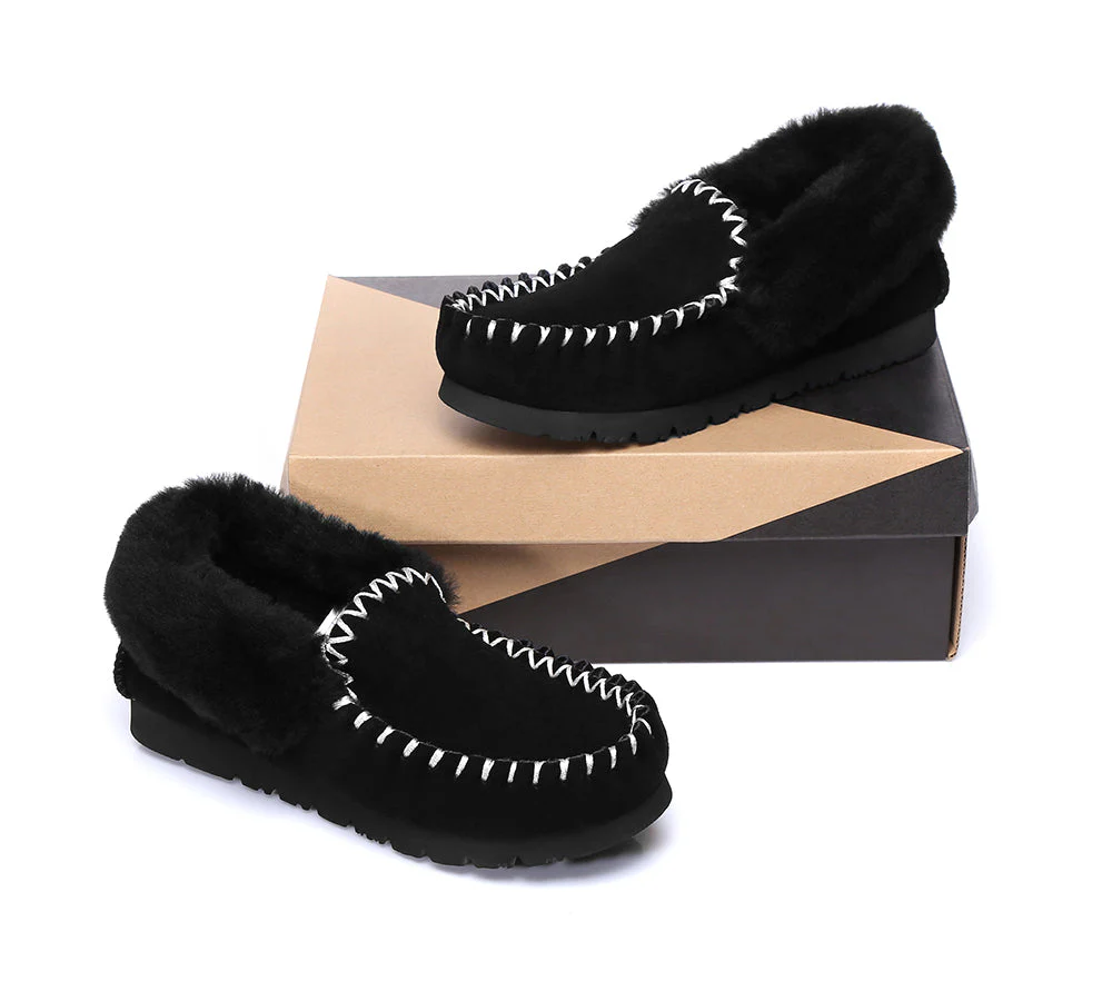 AUSTRALIAN SHEPHERD® UGG Men Sheepskin Wool Ankle Slippers Popo Moccasins Big Size - Image 10