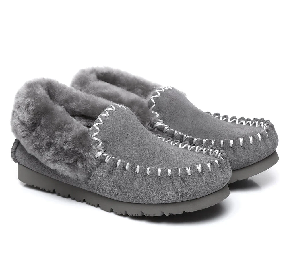 AUSTRALIAN SHEPHERD® UGG Men Sheepskin Wool Ankle Slippers Popo Moccasins Big Size - Image 14