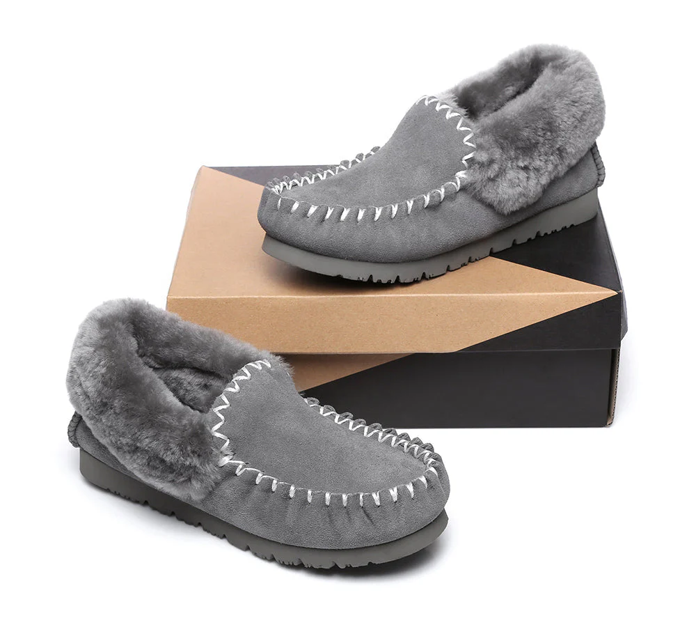 AUSTRALIAN SHEPHERD® UGG Men Sheepskin Wool Ankle Slippers Popo Moccasins Big Size - Image 16