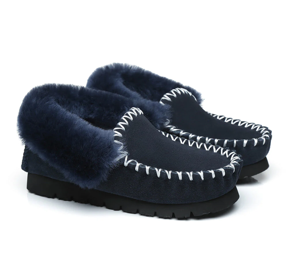 AUSTRALIAN SHEPHERD® UGG Men Sheepskin Wool Ankle Slippers Popo Moccasins Big Size - Image 20