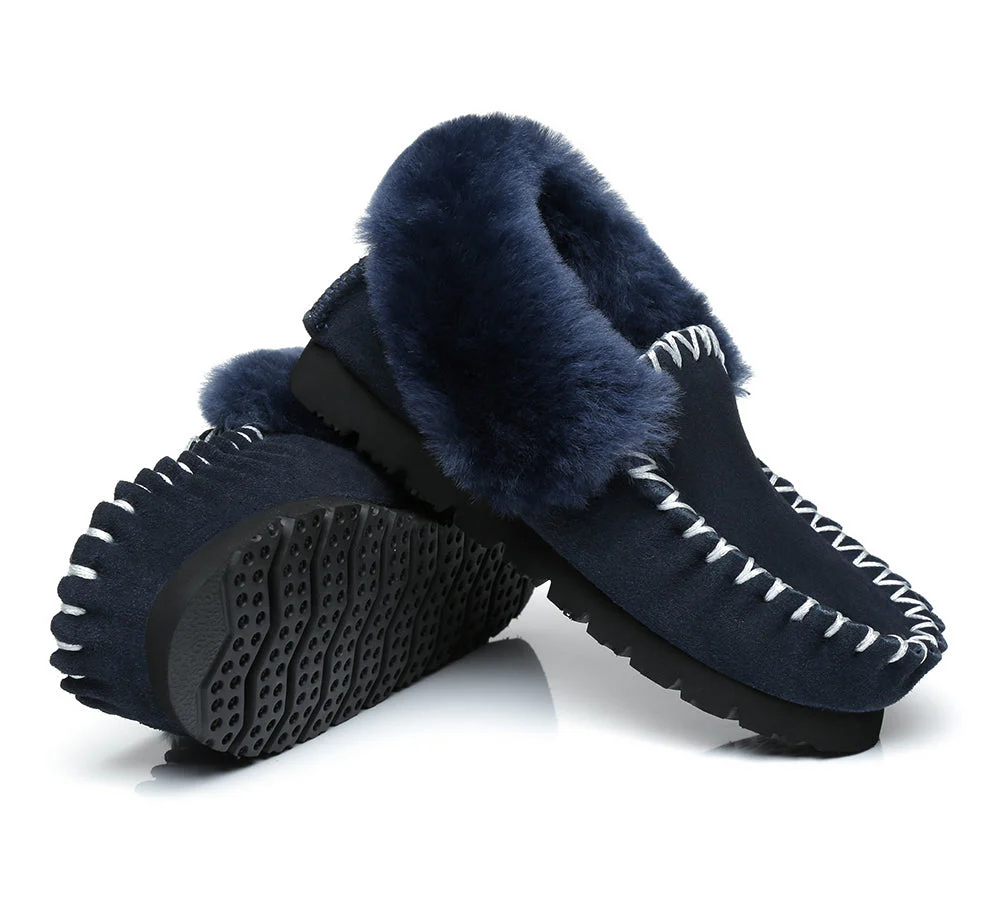 AUSTRALIAN SHEPHERD® UGG Men Sheepskin Wool Ankle Slippers Popo Moccasins Big Size - Image 21