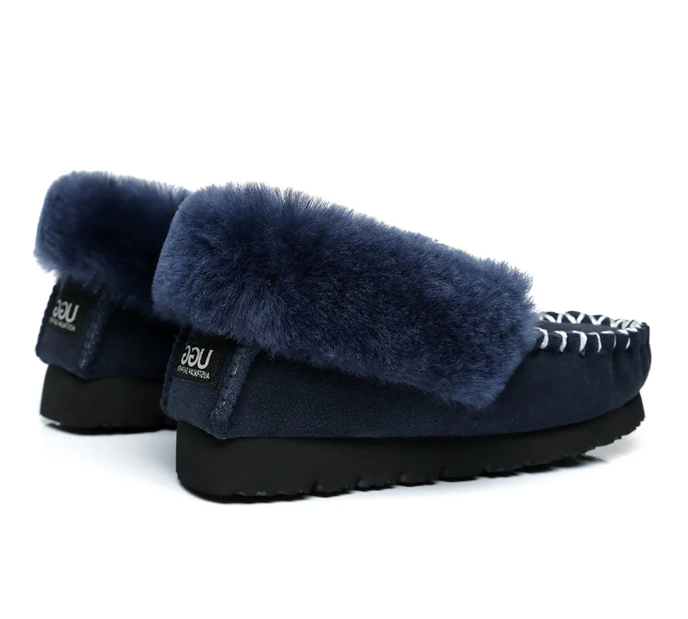 AUSTRALIAN SHEPHERD® UGG Men Sheepskin Wool Ankle Slippers Popo Moccasins Big Size - Image 25