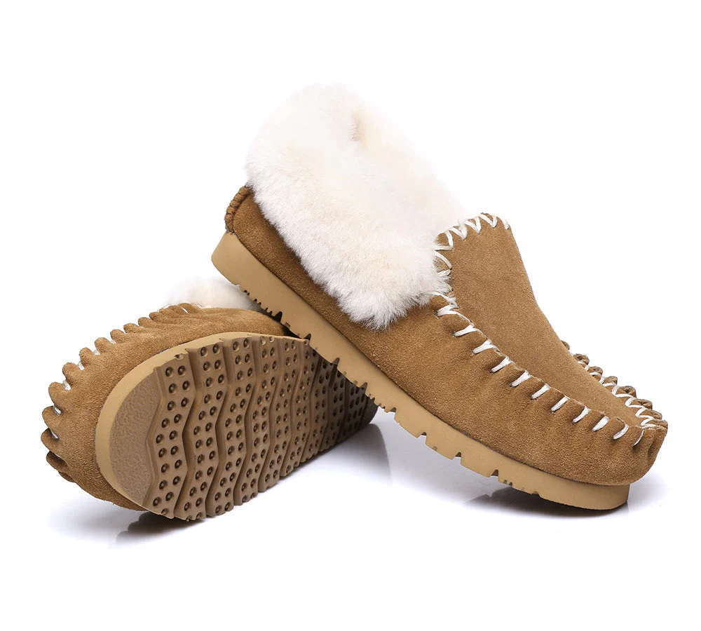 AUSTRALIAN SHEPHERD® UGG Men Sheepskin Wool Ankle Slippers Popo Moccasins Big Size - Image 3