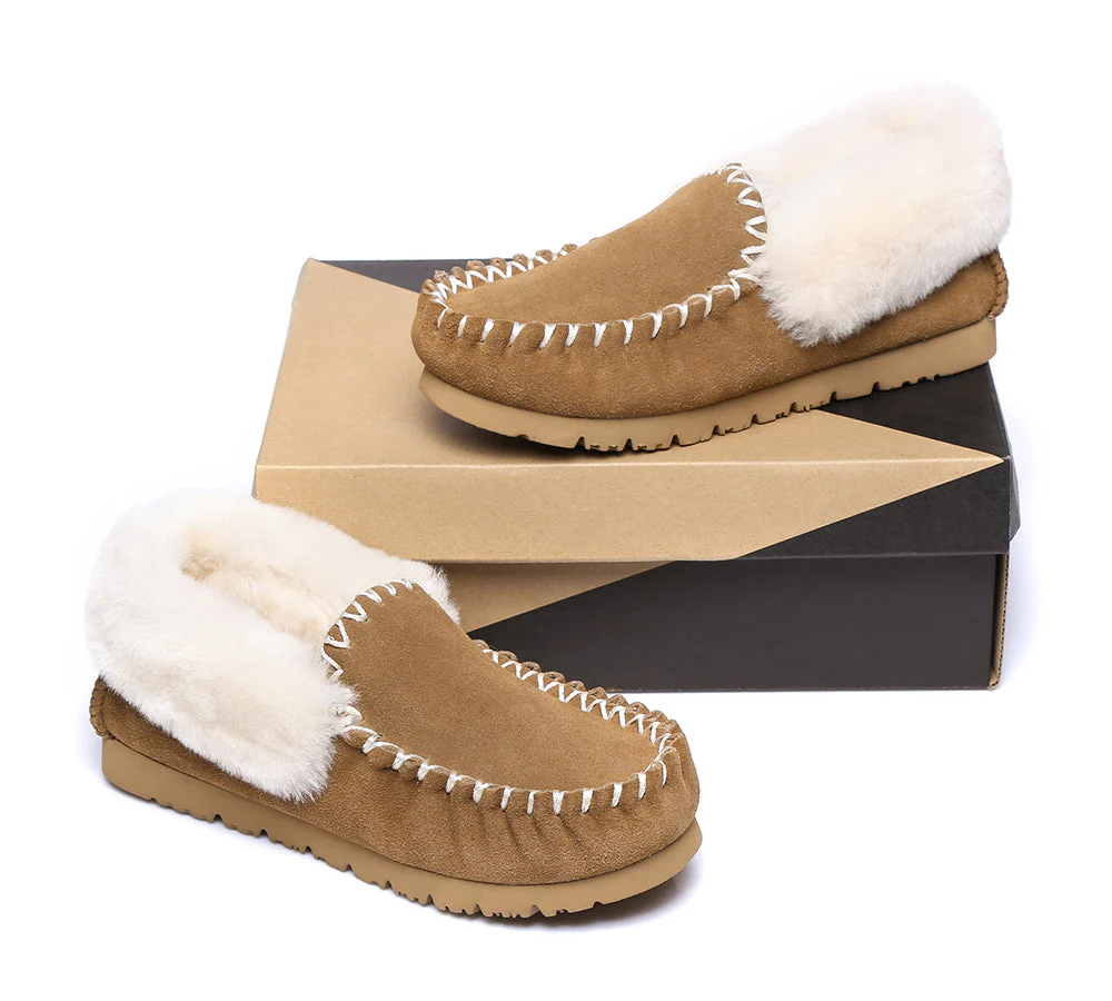 AUSTRALIAN SHEPHERD® UGG Men Sheepskin Wool Ankle Slippers Popo Moccasins Big Size - Image 4