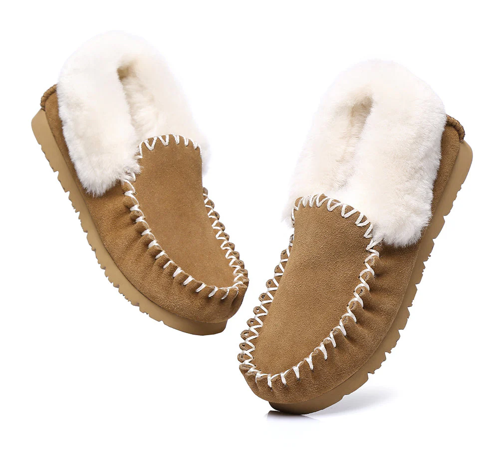 AUSTRALIAN SHEPHERD® UGG Men Sheepskin Wool Ankle Slippers Popo Moccasins Big Size - Image 5