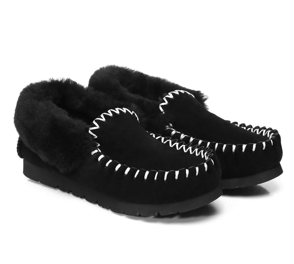AUSTRALIAN SHEPHERD® UGG Men Sheepskin Wool Ankle Slippers Popo Moccasins Big Size - Image 8