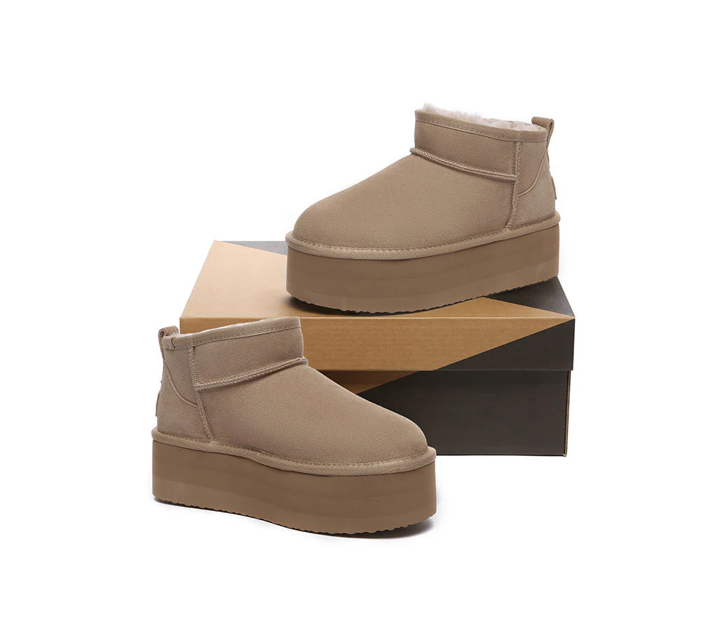 AUSTRALIAN SHEPHERD® UGG Sheepskin Wool Ankle Boots Ultra Platform Saylor - Image 11