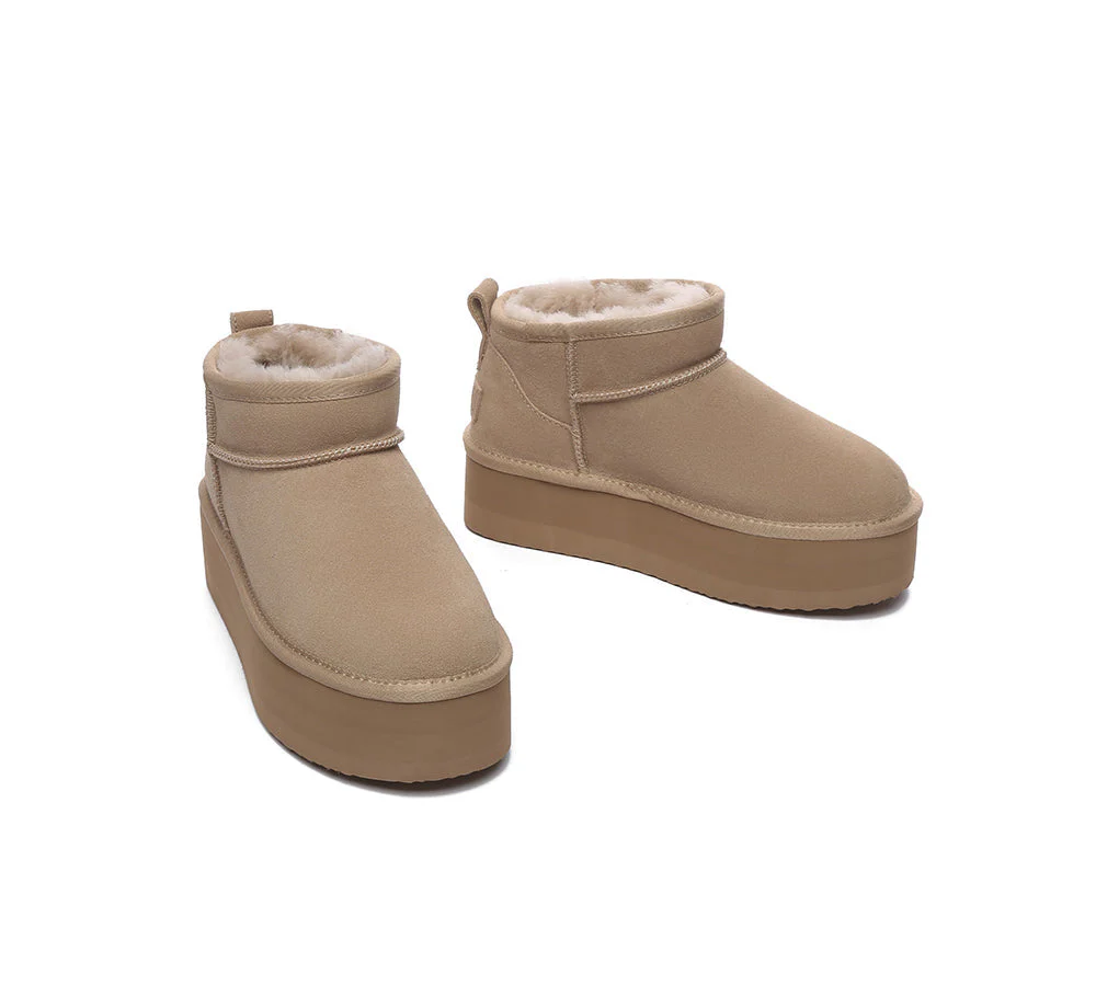 AUSTRALIAN SHEPHERD® UGG Sheepskin Wool Ankle Boots Ultra Platform Saylor - Image 13