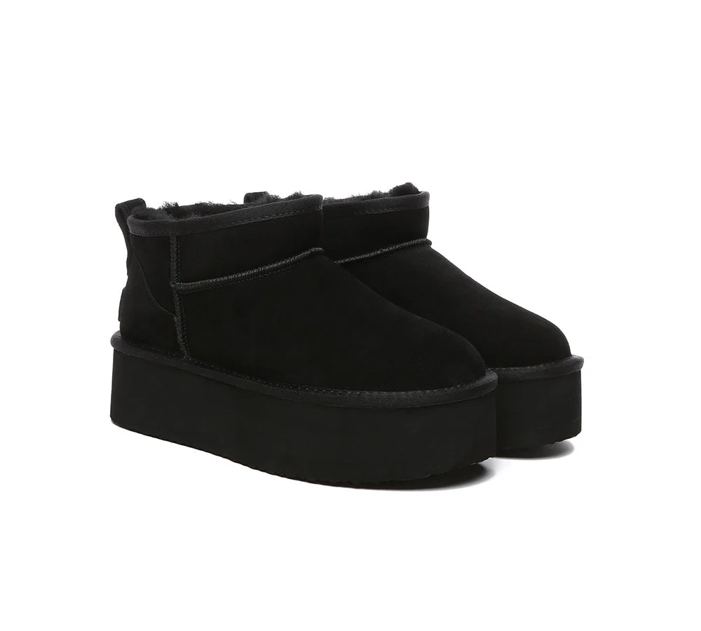 AUSTRALIAN SHEPHERD® UGG Sheepskin Wool Ankle Boots Ultra Platform Saylor - Image 16